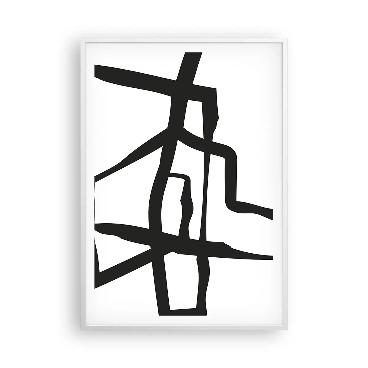 Plagát v bielom ráme - Čiernobiela konštrukcia - 70x100 cm