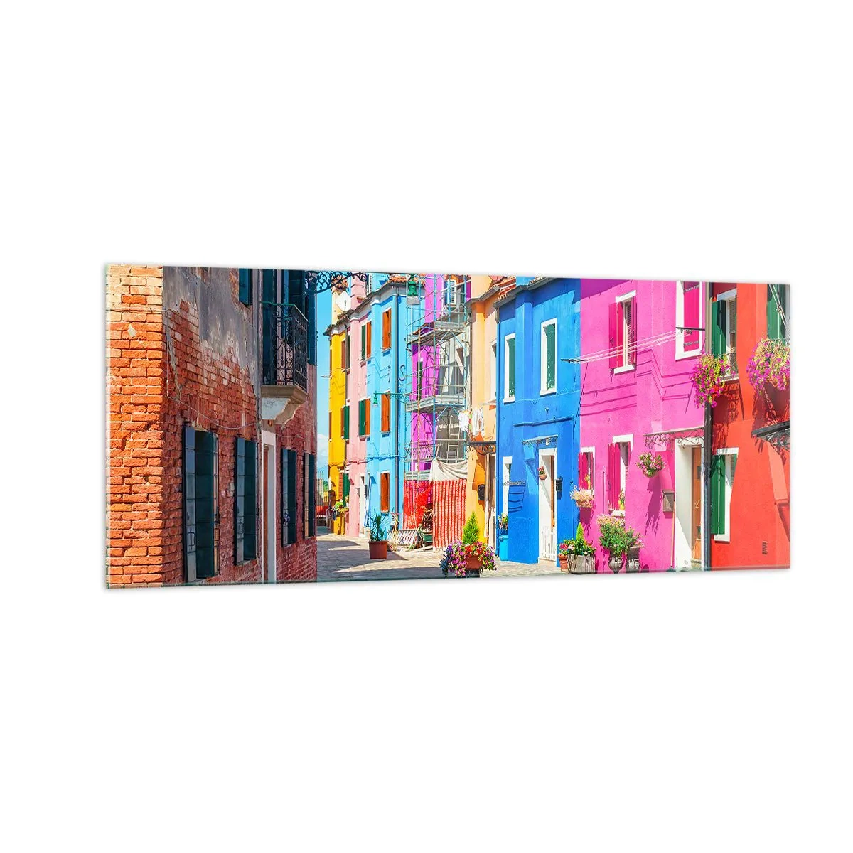 Obraz na skle - Mestečko „Pod papagájmi“ - 100x40 cm