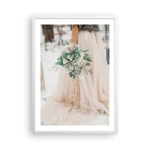 Plagát v bielom ráme - A žili šťastne až do smrti - 50x70 cm