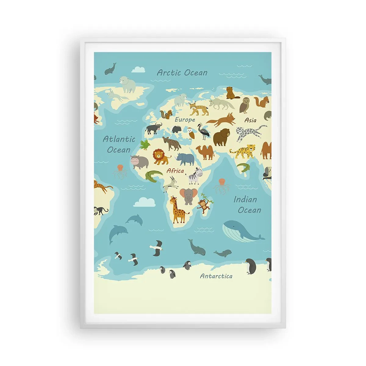 Plagát v bielom ráme - Dobrí susedia - 70x100 cm