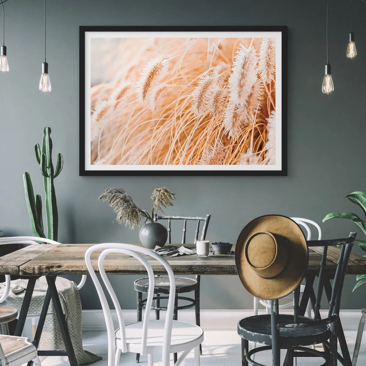 Plagát v čiernom ráme - Zlaté šušťanie tráv - 70x50 cm