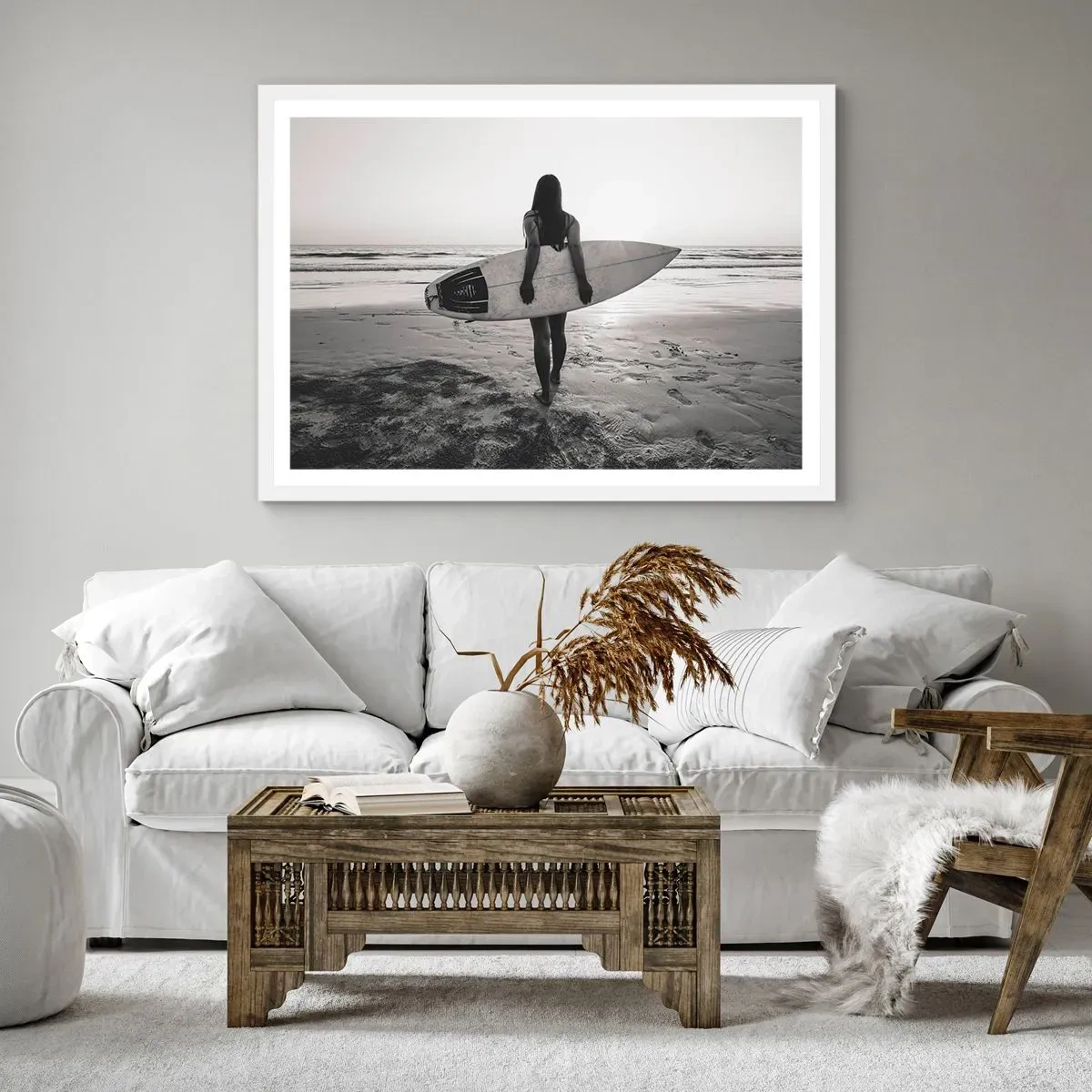 Plagát v bielom ráme - Dcéra morskej vlny - 100x70 cm