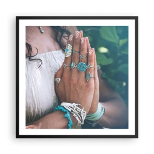 Plagát v čiernom ráme - Vitajte v centre bytia - 60x60 cm