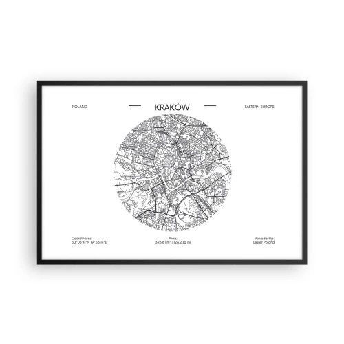 Plagát v čiernom ráme - Anatómia Krakova - 91x61 cm