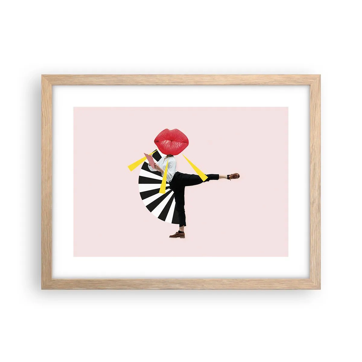 Plagát v ráme zo svetlého duba - Surrealistický pop-art - 40x30 cm