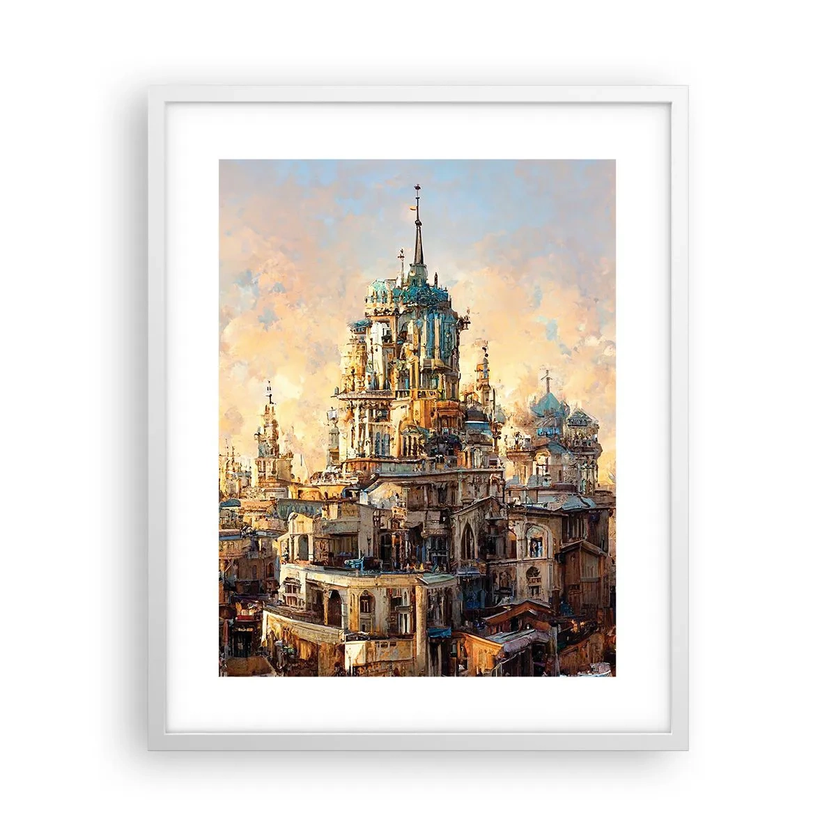 Plagát v bielom ráme - Mesto miest - 40x50 cm
