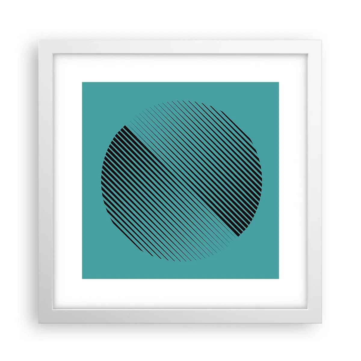 Plagát v bielom ráme - Kruh – geometrická variácia - 30x30 cm