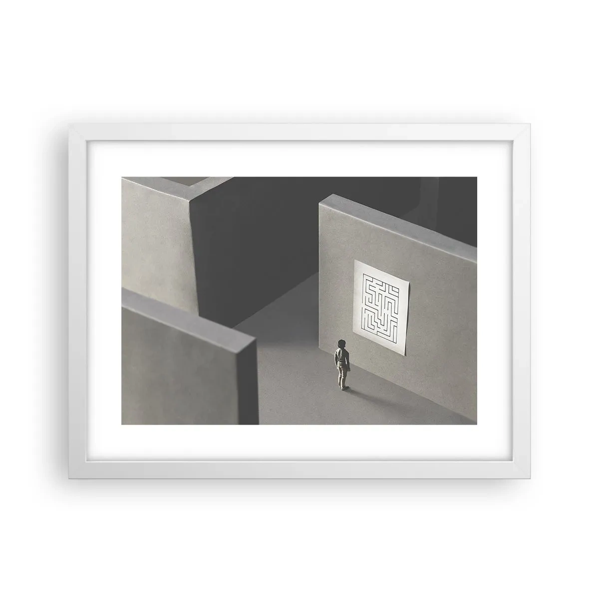 Plagát v bielom ráme - Kde to ale som? - 40x30 cm