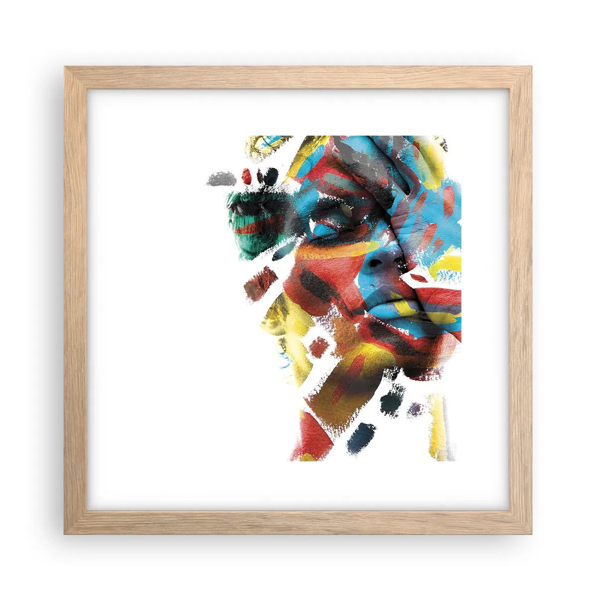 Plagát v ráme zo svetlého duba - Pestrá osobnosť - 30x30 cm
