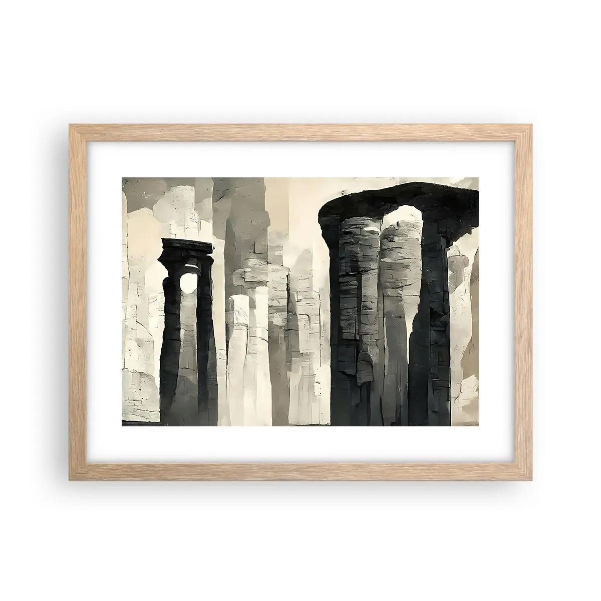Plagát v ráme zo svetlého duba - Majestátnosť starožitnosti - 40x30 cm