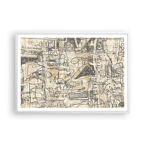 Plagát v bielom ráme - Čaká na rozlúštenie - 100x70 cm