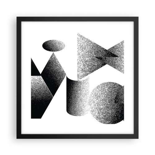 Plagát v čiernom ráme - Uhly a ovály - 40x40 cm