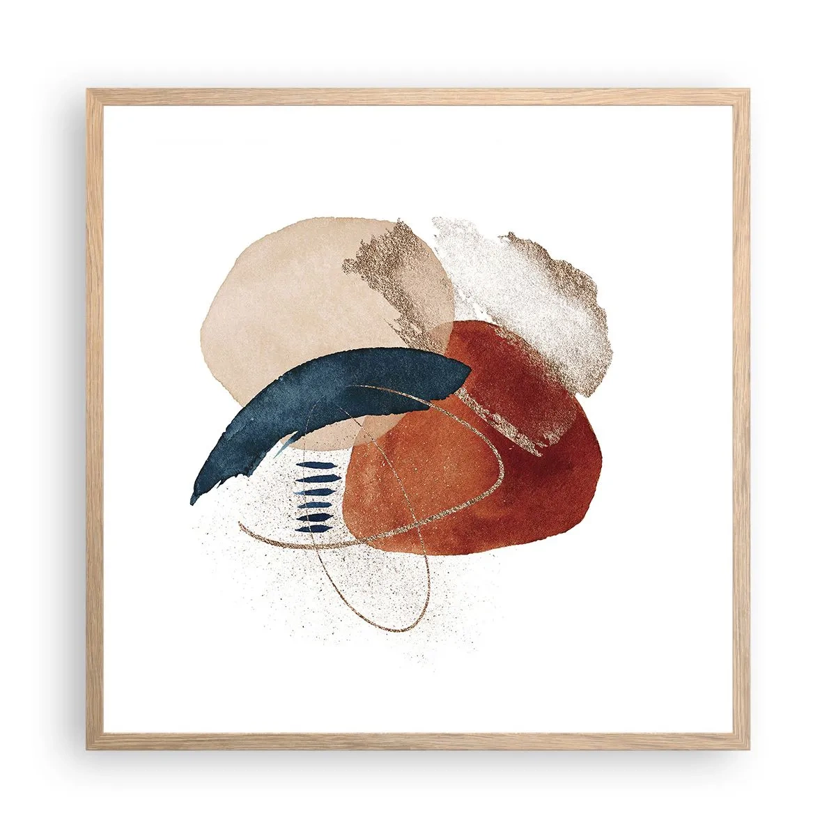 Plagát v ráme zo svetlého duba - Oválna kompozícia - 60x60 cm