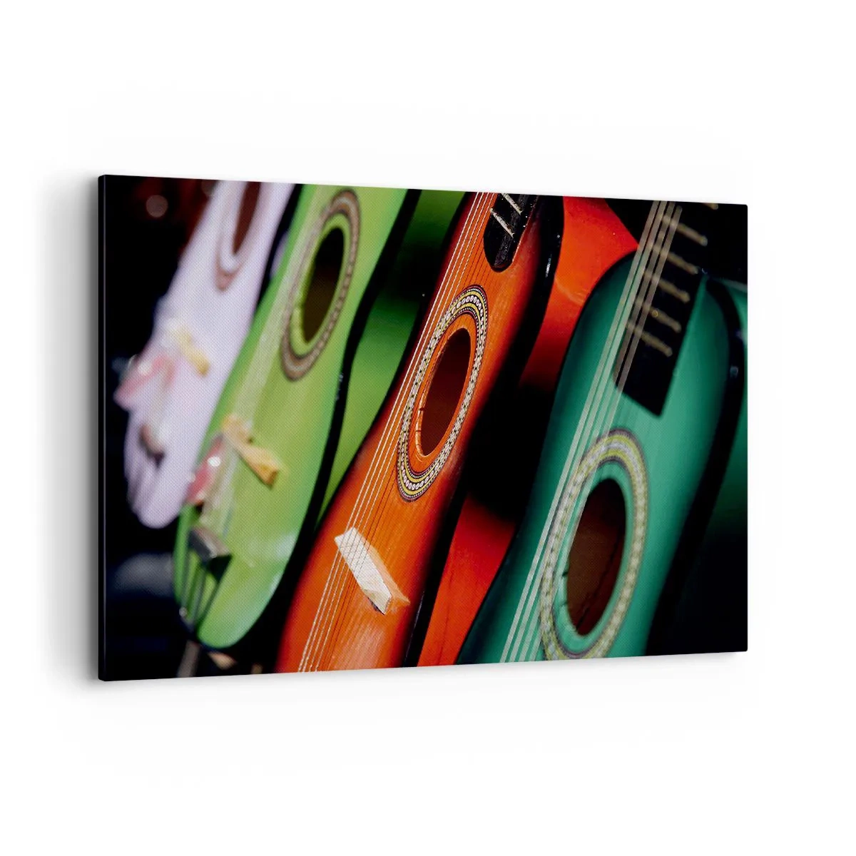 Obraz na plátne - Gitara má veľa farieb - 100x70 cm