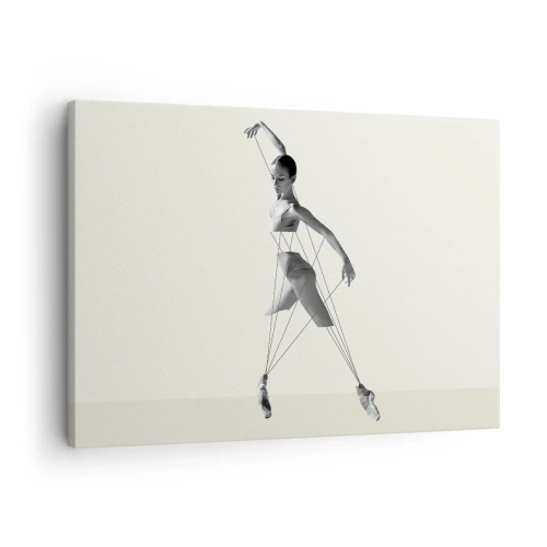 Obraz na plátne - Baletka v geometrickej interpretácii s čiarami - 70x50cm - V divadle sveta - Moderná nástenná dekorácia do obývacej izby a spálne ARTTOR