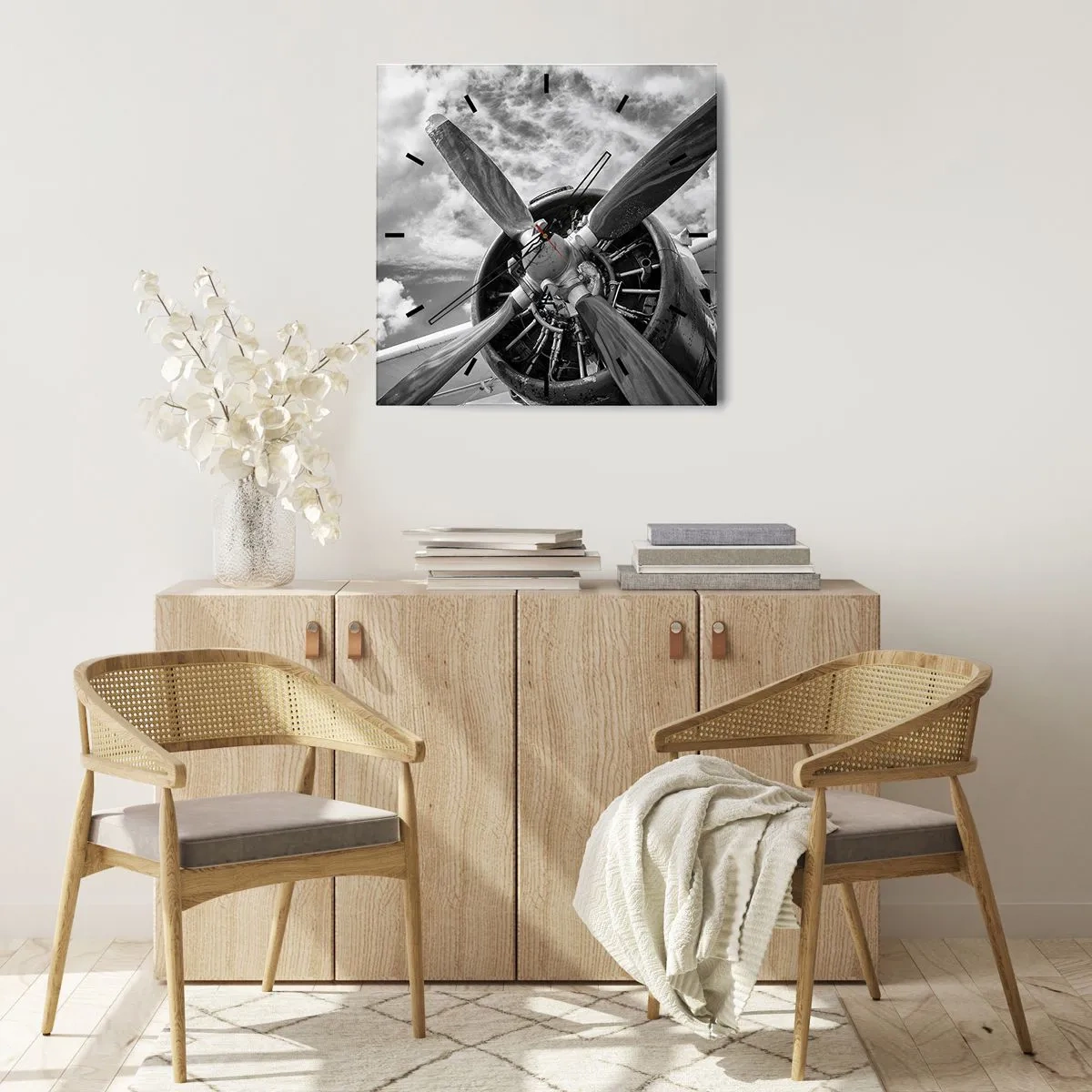 Nástenné hodiny - Dobyvateľ oblohy - 40x40 cm