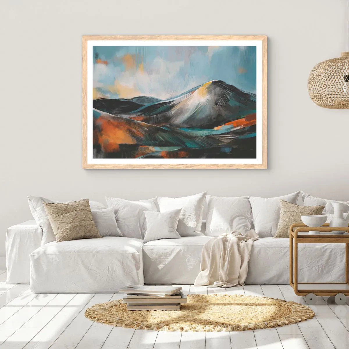 Plagát v ráme zo svetlého duba - Surové a krásne - 50x40 cm