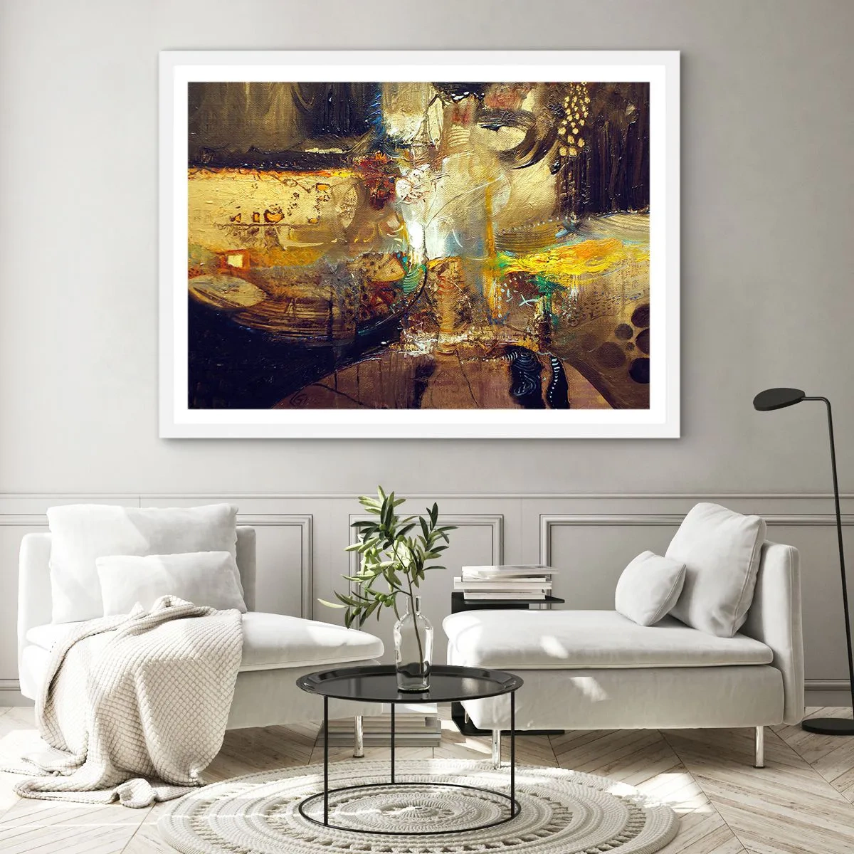 Plagát v bielom ráme - Zima, teplejšie, horúco - 91x61 cm