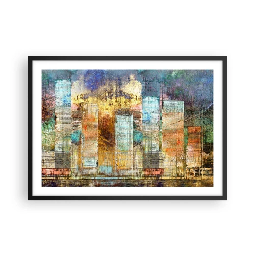 Plagát v čiernom ráme - Slnečná metropola - 70x50 cm