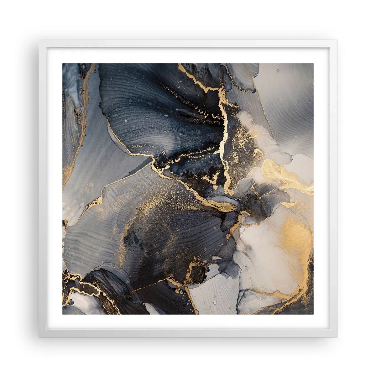 Plagát v bielom ráme - Život kameňa - 60x60 cm