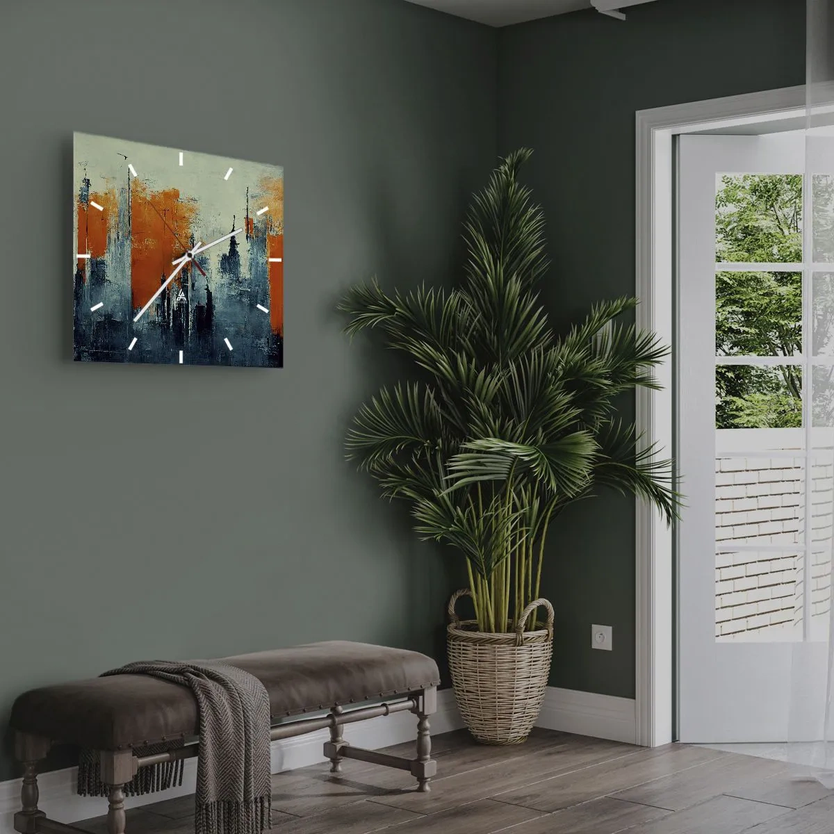 Nástenné hodiny - Moderná krajina - 40x40 cm