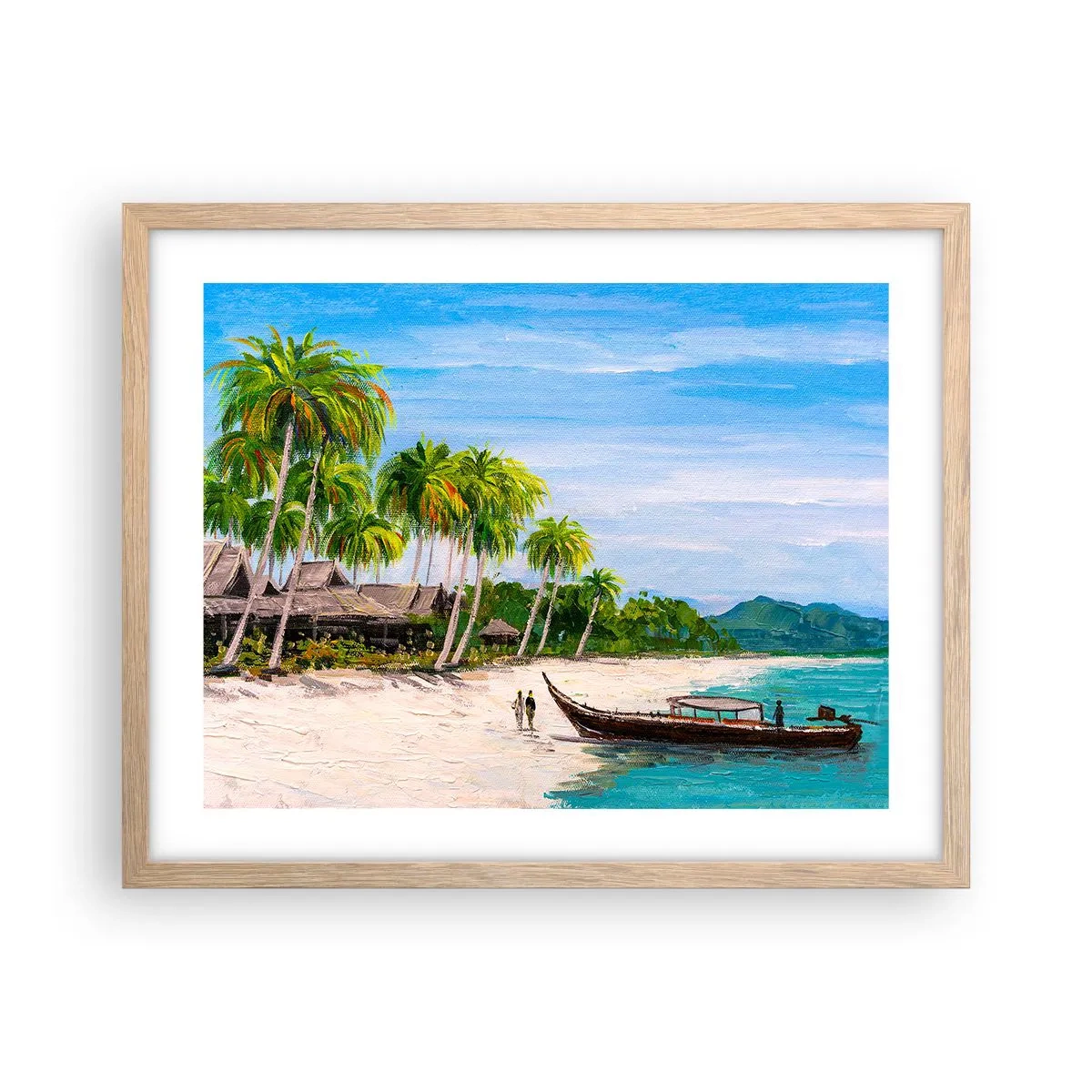 Plagát v ráme zo svetlého duba - Exotický sen - 50x40 cm