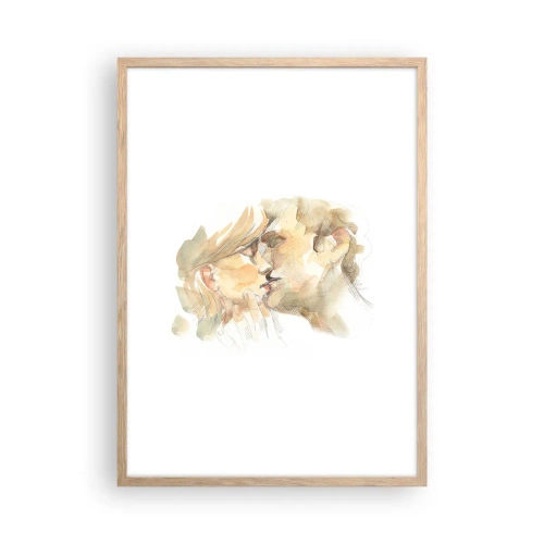 Plagát v ráme zo svetlého duba - Nájdená polovica? - 50x70 cm