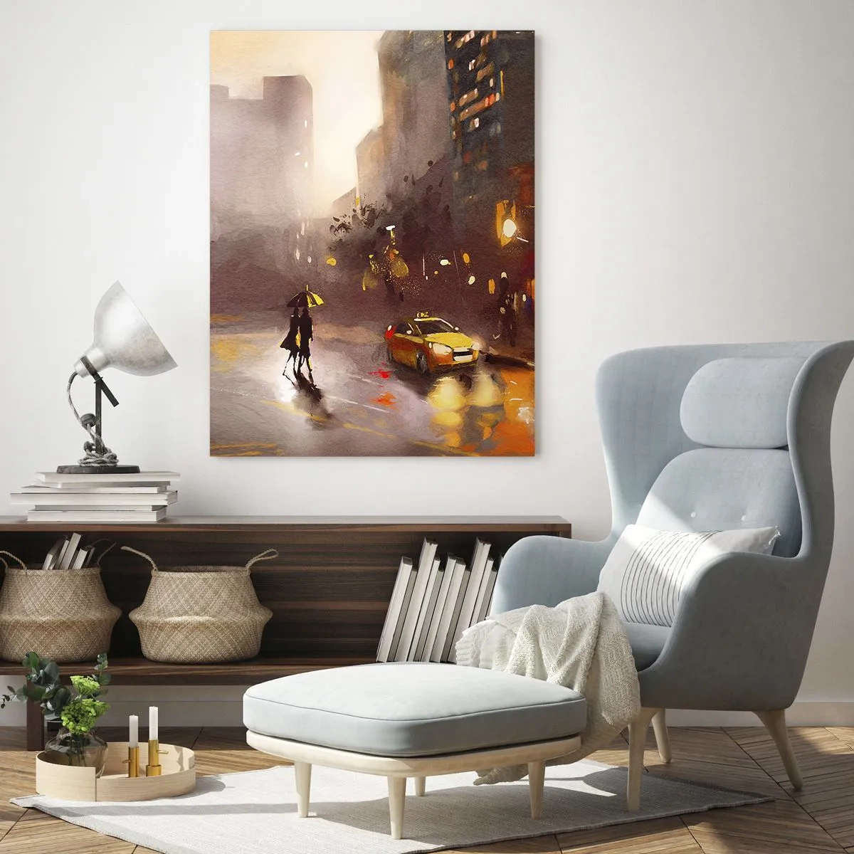 Obraz na skle - Vo svetlách New Yorku - 50x70 cm