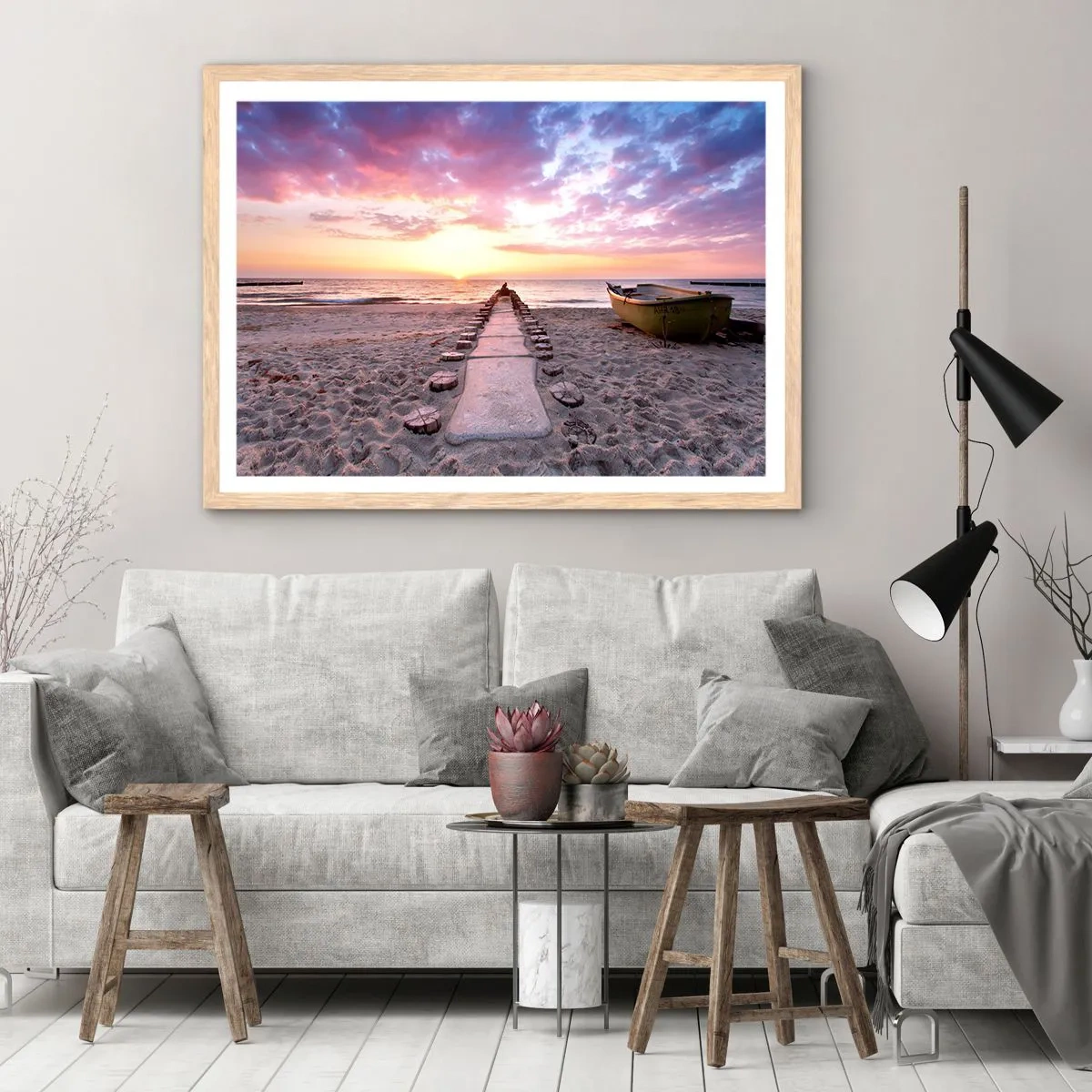 Plagát v ráme zo svetlého duba - Okamih hlbokého zážitku - 100x70 cm