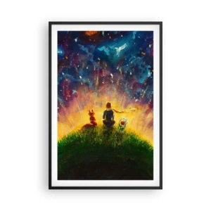 Plagát v čiernom ráme - Láska a priateľstvo - celý svet - 61x91 cm