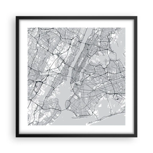 Plagát v čiernom ráme - Anatómia metropoly - 50x50 cm