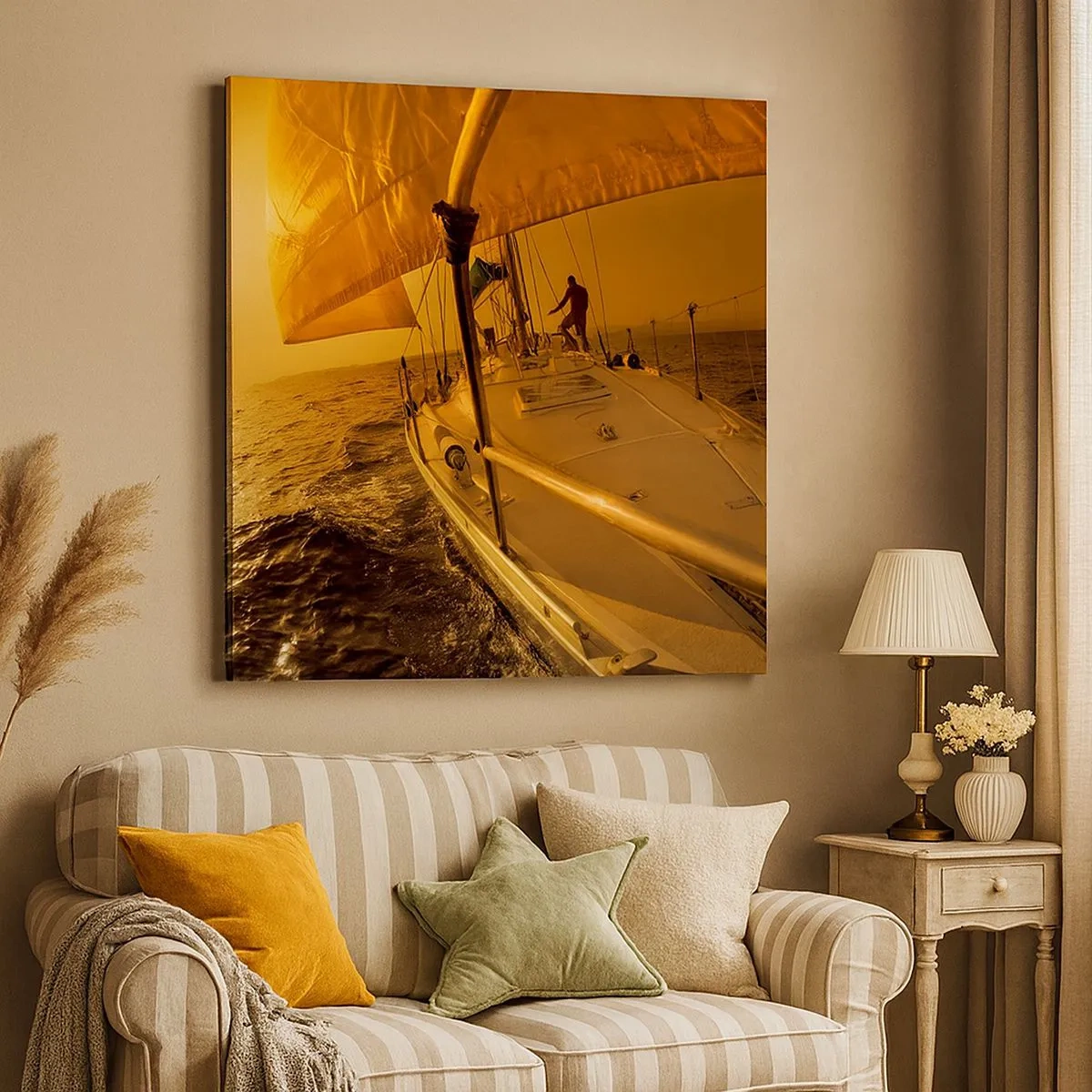 Obraz na plátne - Zlatý večer po viacfarebnom dni - 30x30 cm