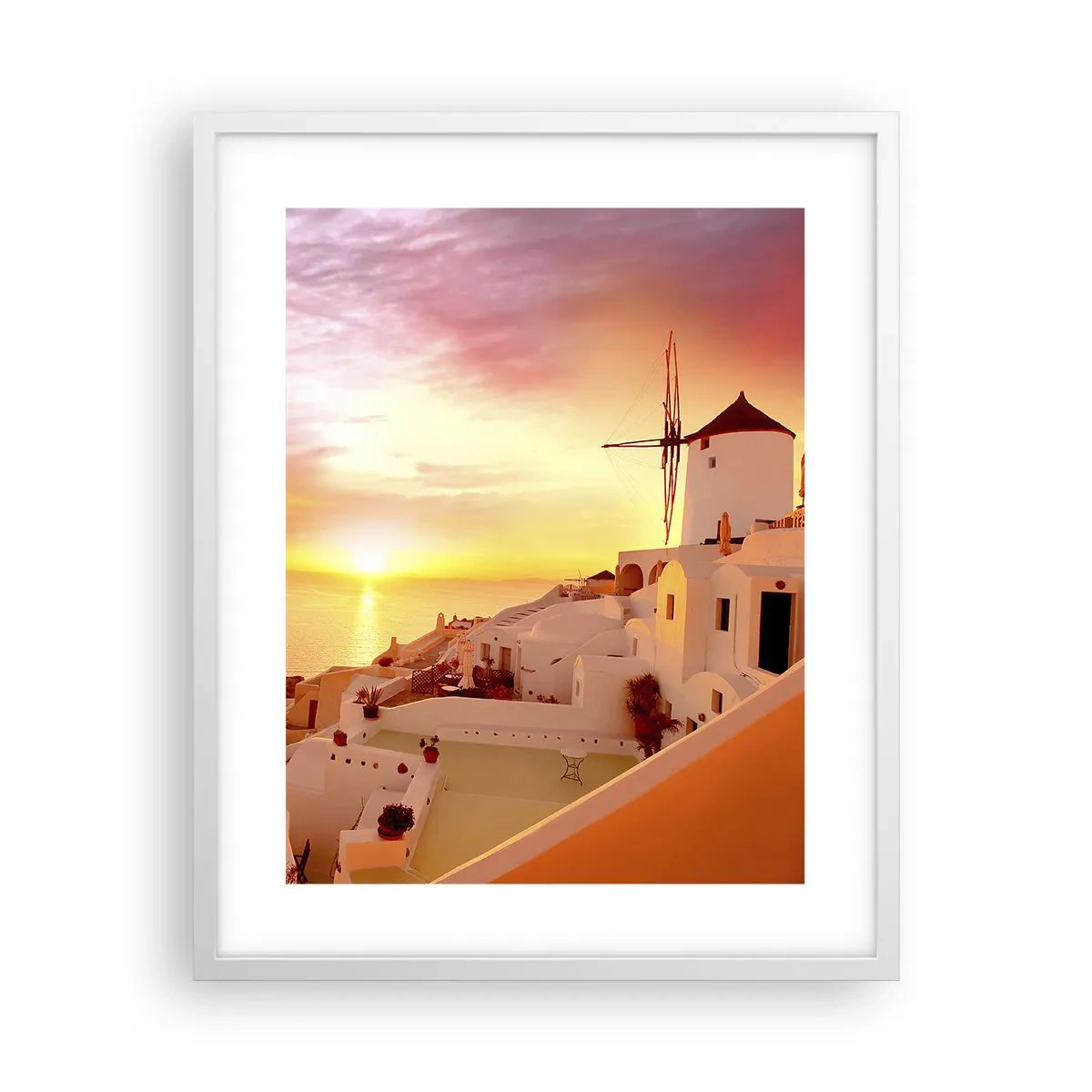 Plagát v bielom ráme - Rozplynúť sa v bielej a zlatej - 40x50 cm