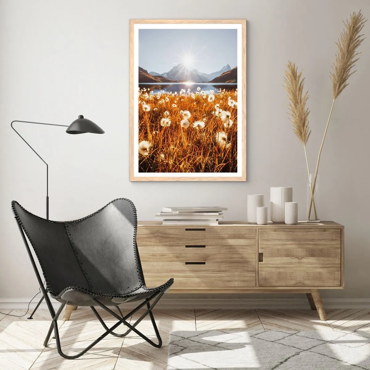 Plagát v ráme zo svetlého duba - Tvrdosť skál, mäkkosť tráv - 50x70 cm