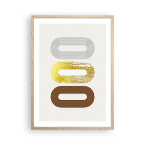 Plagát v ráme zo svetlého duba - Ooo! - 50x70 cm