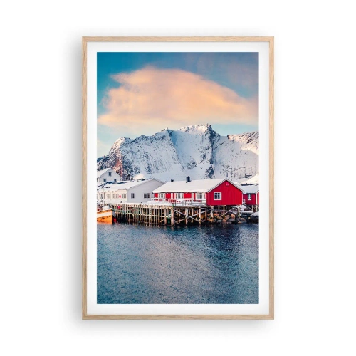 Plagát v ráme zo svetlého duba - Severné útočisko - 61x91 cm