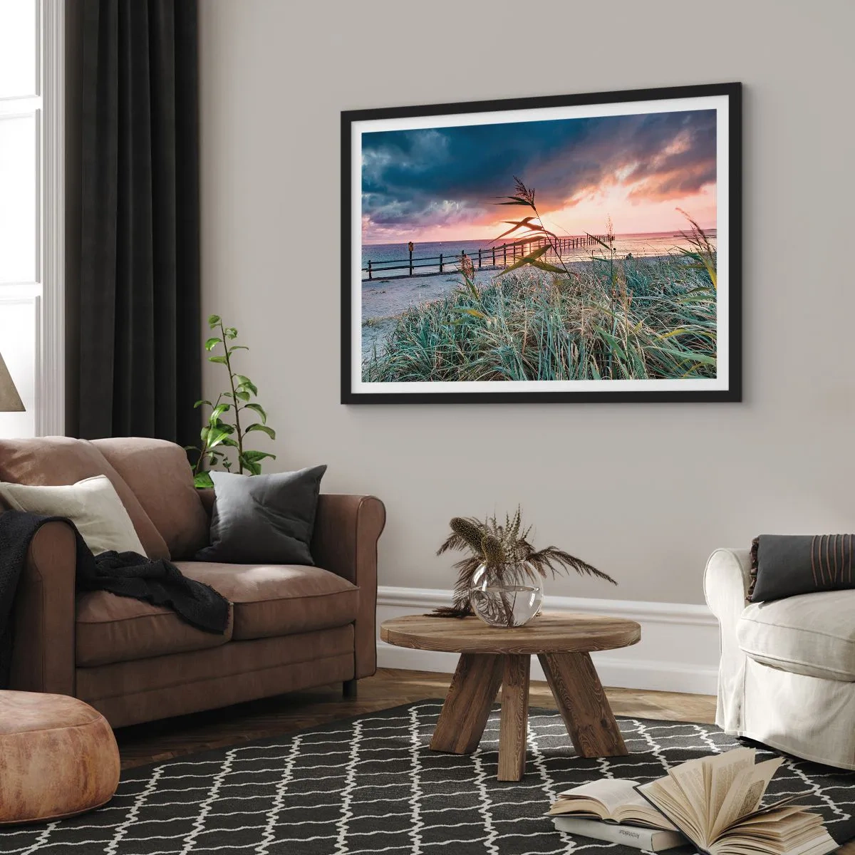 Plagát v čiernom ráme - Neodviate vetrom - 70x50 cm