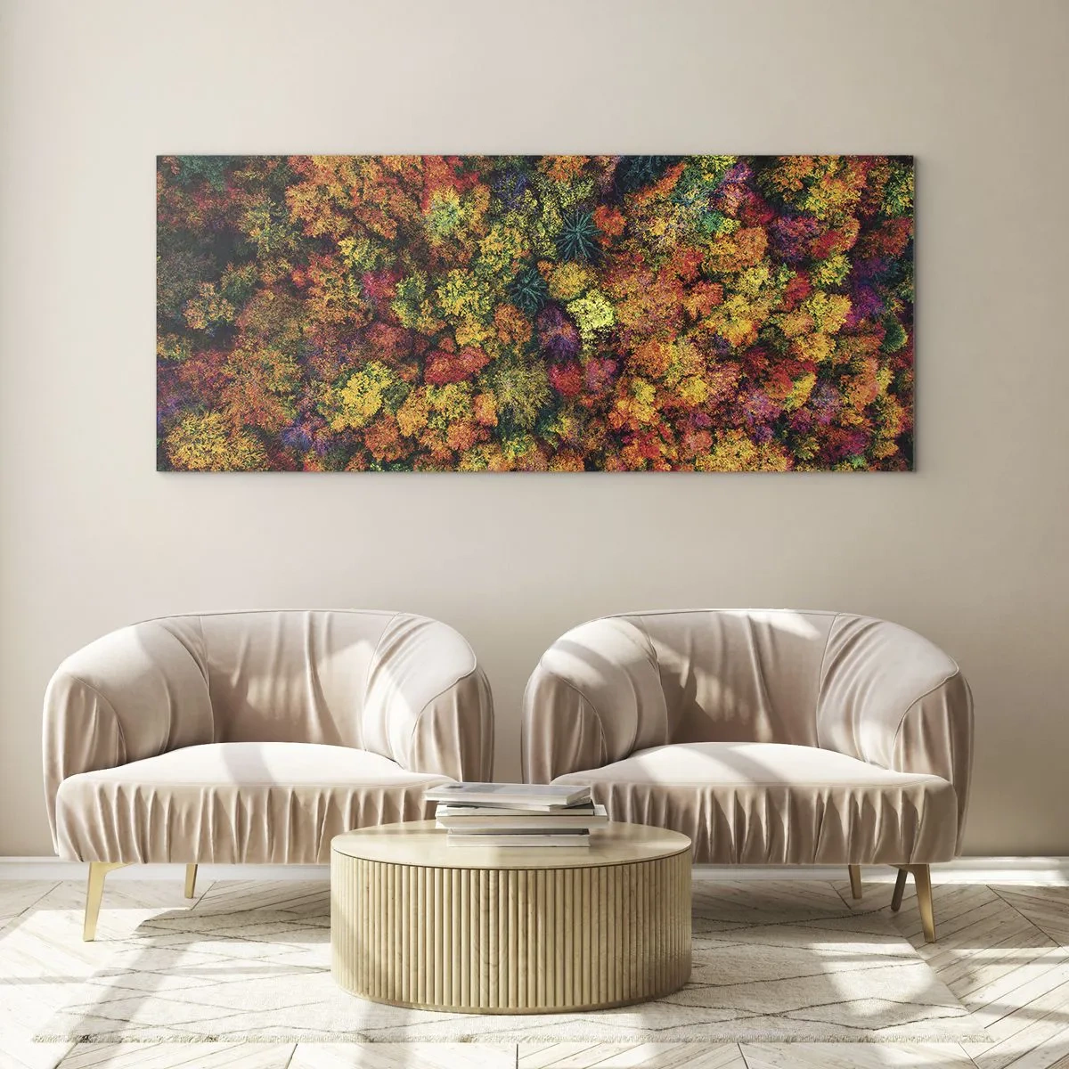 Obraz na skle - Kytica jesenných stromov - 120x50 cm