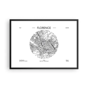 Plagát v čiernom ráme - Anatómia Florencie - 70x50 cm