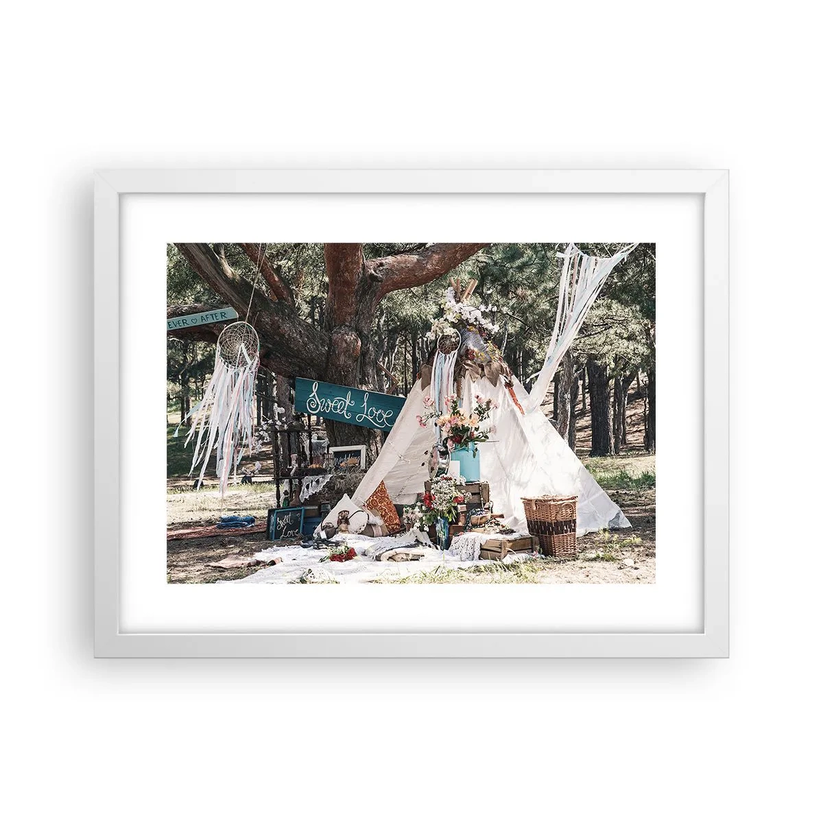 Plagát v bielom ráme - Make love… - 40x30 cm