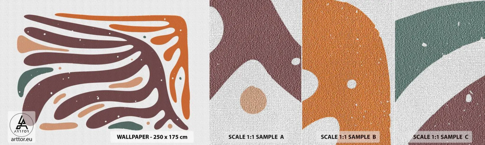 Vzorka fototapety Premium Canvas - Organická a radiálna kompozícia - Boho, Minimalizmus, Kus - 100x30 cm