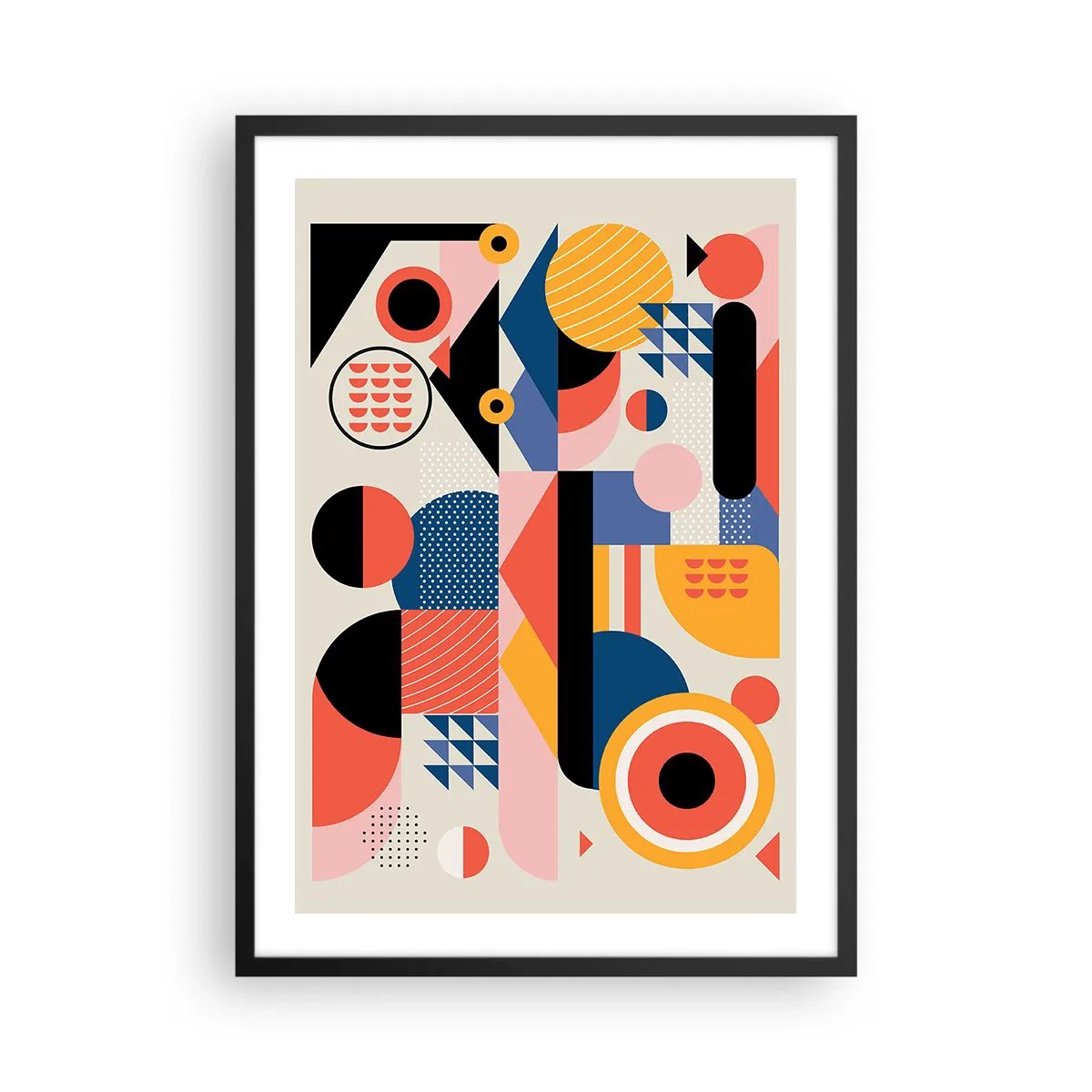 Plagát v čiernom ráme - Kompozícia: poďme sa hrať - 50x70 cm