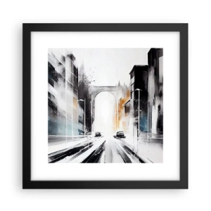 Plagát v čiernom ráme - Štúdia mesta: architektúra a pohyb - 30x30 cm