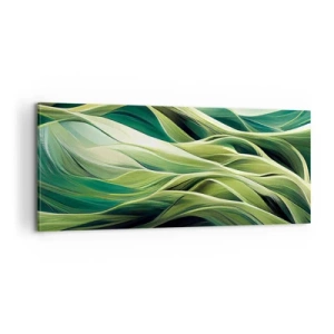 Obraz na plátne - Abstraktná hra na zelenú - 100x40 cm