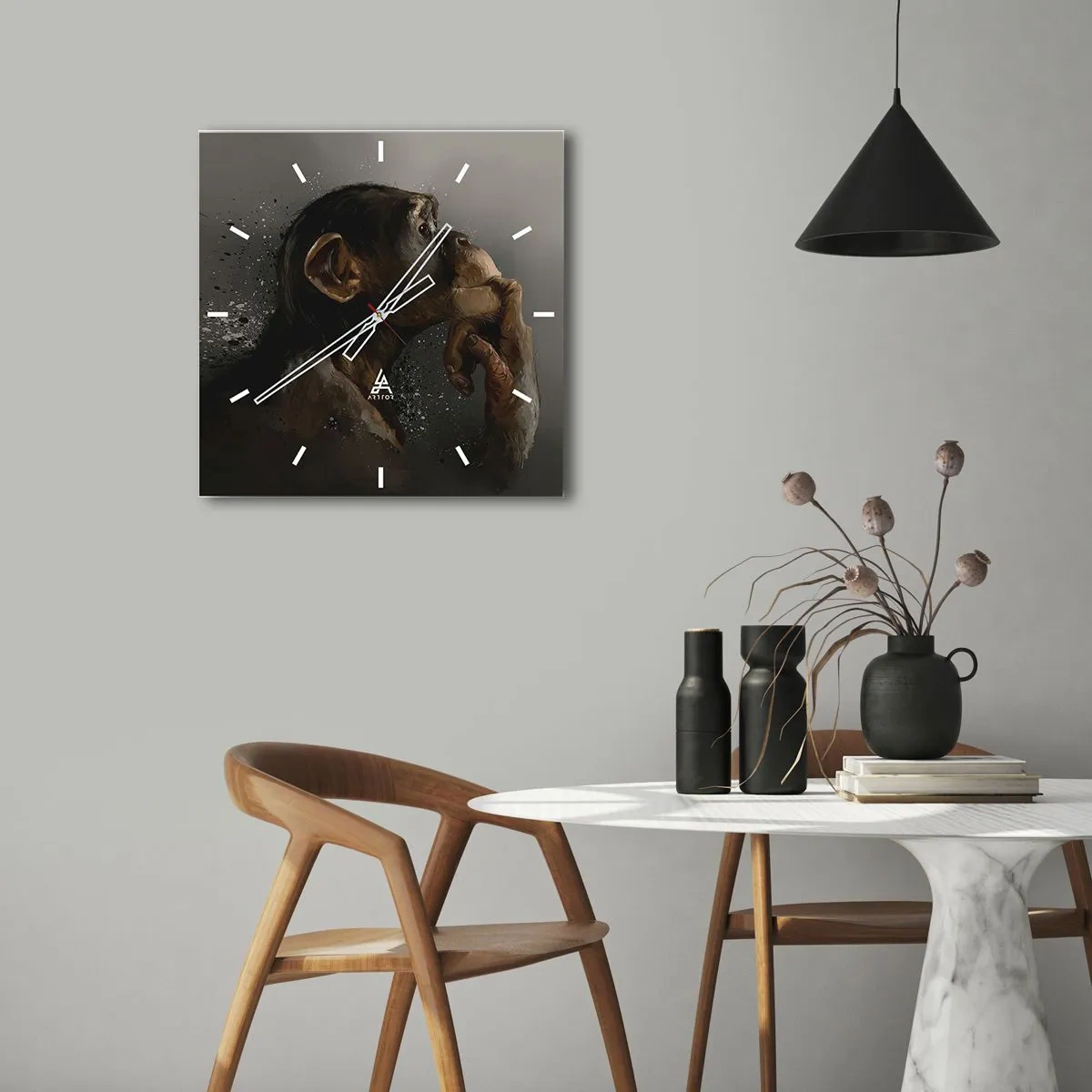 Nástenné hodiny - Určite mysliteľ - 40x40 cm