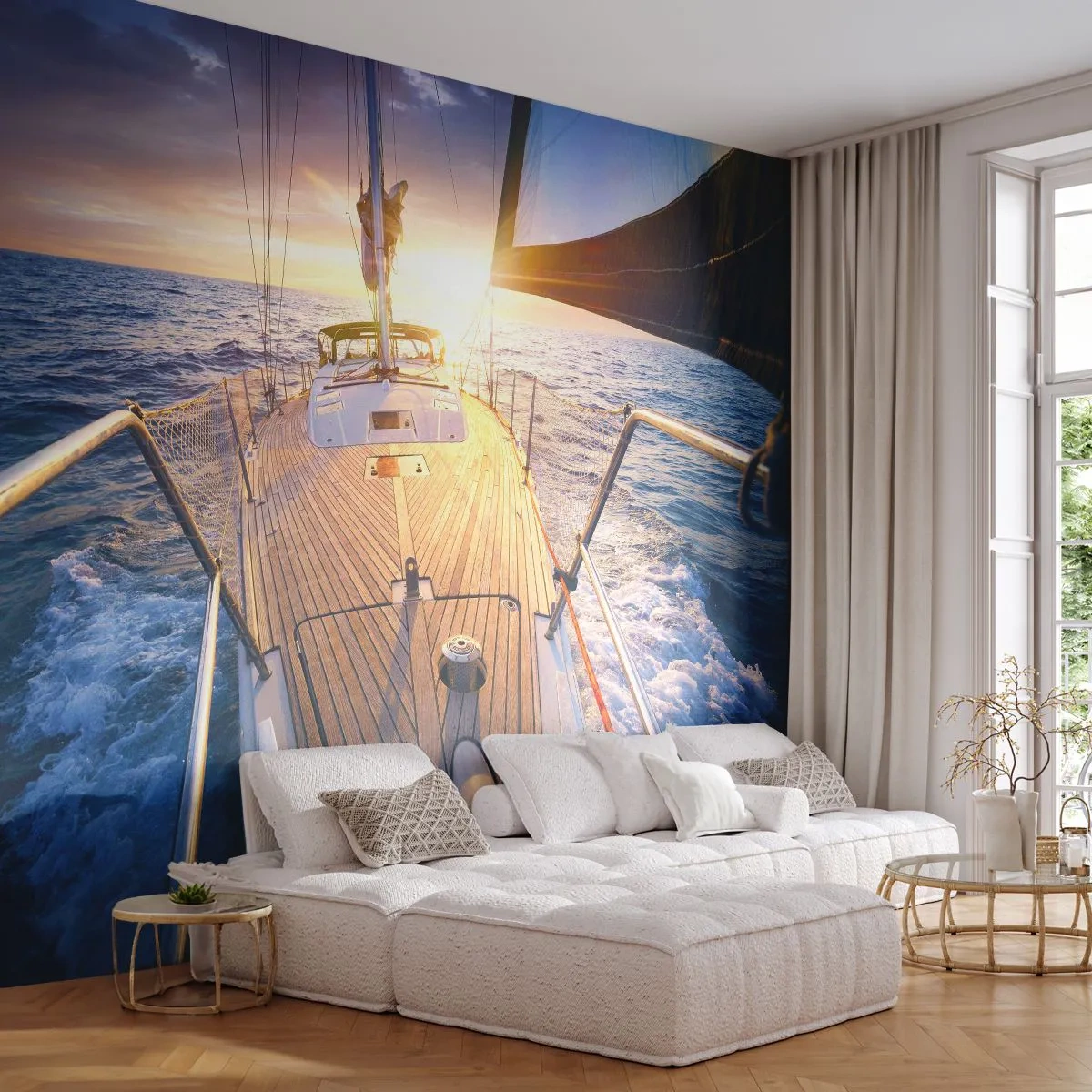 Fototapeta Standard Eco - Bežiaca po vlnách - Plachetnica, More, plachtenie - 400x280 cm