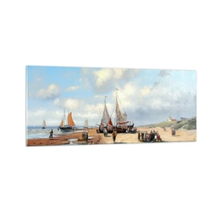 Obraz na skle - Po úspešnom rybolove - 100x40 cm