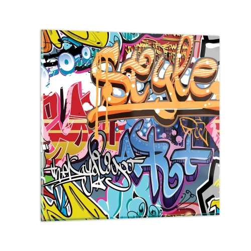 Obraz na skle - Nástenné maľby, nástenné maľby… - 50x50 cm