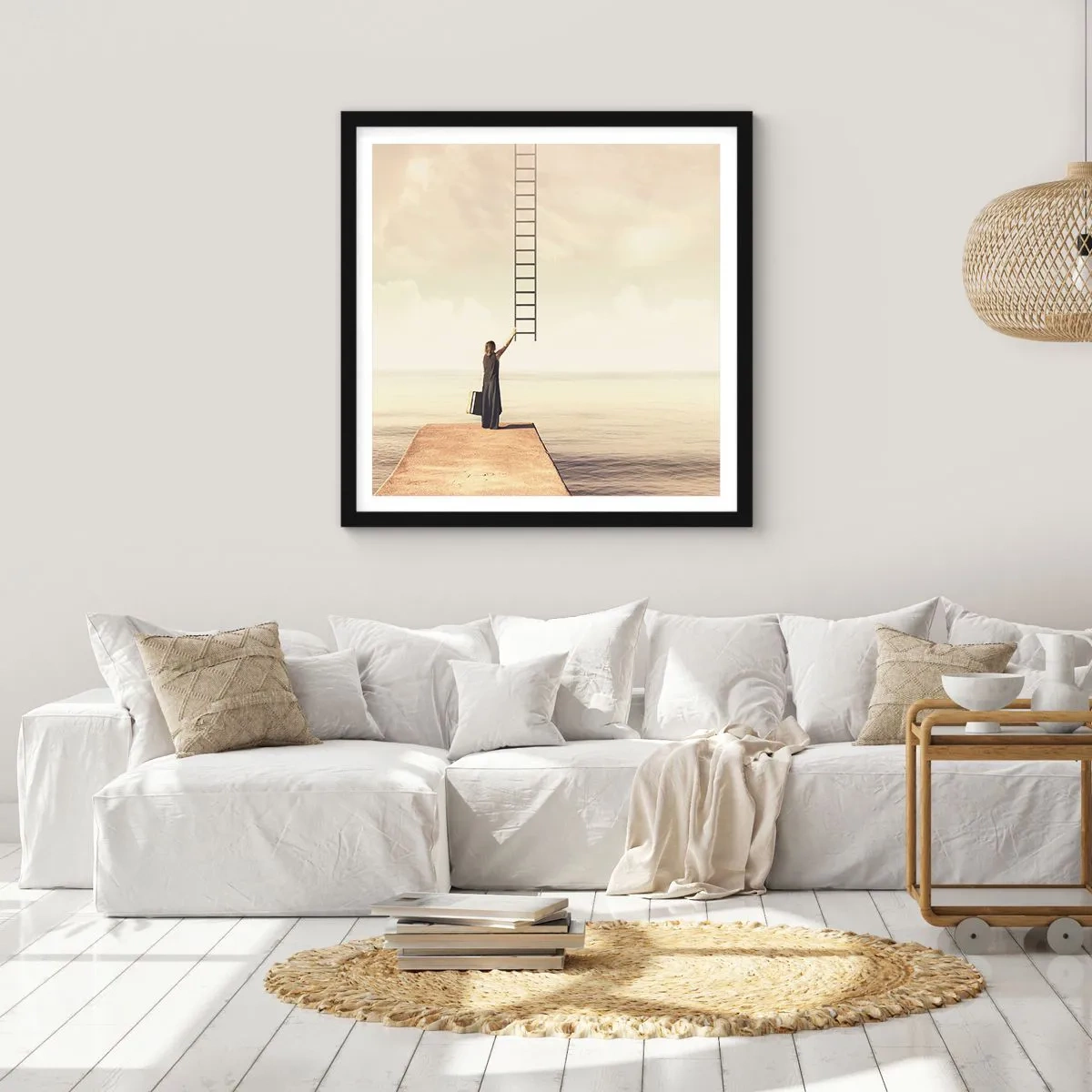 Plagát v čiernom ráme - Magická cesta - 50x50 cm