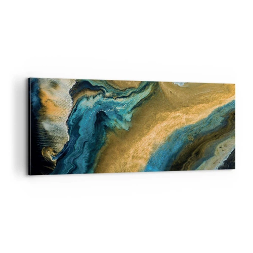 Obraz na plátne - Modrá – žltá – vzájomné vplyvy - 100x40 cm